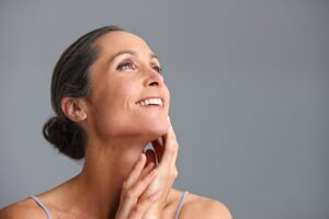 Mature,Woman,,Skincare,And,Studio,For,Thinking,,Confident,Collagen,And