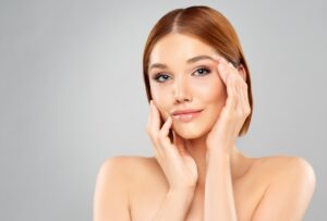 Beauty,Face,Care.,Beautiful,Girl,With,Smooth,Skin,Makeup,Applying